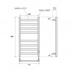 Полотенцесушитель электрический Point Меркурий П8 500х800 хром, диммер справа PN83858