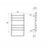 Полотенцесушитель электрический Point Нептун П6 500х600 ТЭН хром левый/правый PN09156E