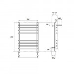 Полотенцесушитель электрический ТЭН Point Нептун Премиум П7 с полкой 500х600 хром, левый/правый PN09156SPE