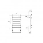 Полотенцесушитель электрический Point Сатурн П6 400х600 черный, диммер справа PN90846B 