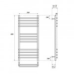 Полотенцесушитель ТЭН Point Сатурн П12 500х800 хром, левый/правый PN90158SE