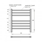 Полотенцесушитель электрический Point Веста П7 500х600 белый, диммер слева PN70756W