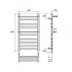 Полотенцесушитель Point Артемида П8 с 2 полками 500х1000 хром PN14150P