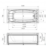 Ванна Radomir Simple 160х70 с каркасом 