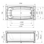 Ванна Radomir Simple 150х70 с каркасом 