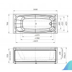 Ванна Radomir Simple 170х70 с каркасом 