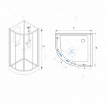 Душевая кабина RGW 100х100х200 см прозрачное стекло AN-208