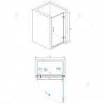 Душевая дверь RGW Hotel RGW HO-011 700x1950 мм распашная прозрачное стекло 350601107-14