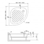 Душевой поддон RGW полукруглый акрил 900х900х270 RGW BP/CL-A 16180499-51-A