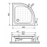 Душевой поддон RGW полукруглый акрил 800х800х160 RGW LUX/TN-P 16180488-41