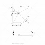 Душевой поддон RGW полукруглый литьевой мрамор белый 1000х1000х25 RGW ST/R-0100W 16153100-01
