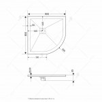 Душевой поддон RGW полукруглый литьевой мрамор графит 900х900х25 RGW ST/R-0099G 16153099-02