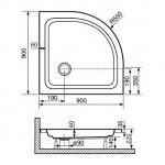 Душевой поддон RGW полукруглый акрил 900х900х220 RGW STYLE PL 16180499-11