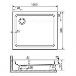 Душевой поддон RGW прямоугольный акрил 900х1200х220 RGW STYLE PR 16180292-11