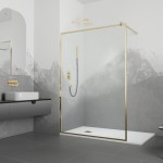 Душевая перегородка RGW WA-12-G неподвижная 90х200 прозрачное стекло профиль золото 332101290-16
