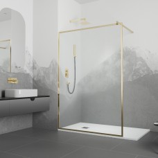 Душевая перегородка RGW WA-12-G неподвижная 90х200 прозрачное стекло профиль золото 332101290-16