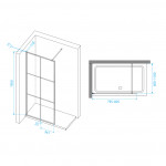 Душевая перегородка RGW WA-111 B неподвижная 80х195 прозрачное стекло профиль черный 411011108-84
