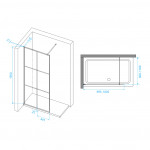 Душевая перегородка RGW WA-111 B неподвижная 100х195 прозрачное стекло профиль черный 411011110-84