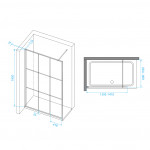Душевая перегородка RGW WA-111 B неподвижная 140х195 прозрачное стекло профиль черный 411011114-84