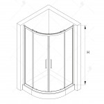 Душевое ограждение RGW Classic RGW CL-54 900х900х1850 мм четверть круга прозрачное стекло 32095499-11