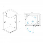 Душевое ограждение RGW Hotel RGW HO-44 900х1200х1950 мм прямоугольное прозрачное стекло 01064492-11