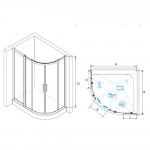 Душевое ограждение RGW Hotel RGW HO-61 (HO-51 + Z-41) 900х1200х1950 мм прямоугольное асимметричное прозрачное стекло 03066192-11