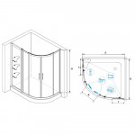 Душевое ограждение RGW Hotel RGW HO-62 (HO-51 + Z-42) 900х1200х1950 мм прямоугольное асимметричное прозрачное стекло 03066292-11