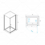 Душевое ограждение RGW Passage RGW PA-33 800х800х1850 мм квадратное прозрачное стекло 04083388-11