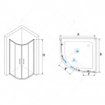 Душевое ограждение RGW Passage RGW PA-51 800х800х1900 мм четверть круга прозрачное стекло 02085188-11