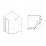 Душевое ограждение RGW Stilvol RGW SV-81 1000х1000х1950 мм пятиугольное прозрачное стекло 32328100-11