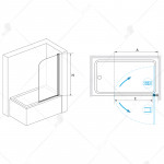Шторка для ванны RGW Screens SC-09 700х1500 прозрачное стекло 06110907-11