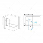 Шторка для ванны RGW Screens SC-11 1000х1400 прозрачное стекло 03111110-11