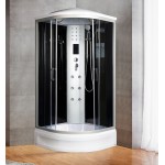 Душевая кабина River Dunay 80х80х21 с крышей тонированное стекло черная задняя стенка 10000003137