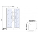 Душевая кабина River Dunay 80х80х21 с крышей тонированное стекло черная задняя стенка 10000003137