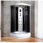 Душевая кабина River Dunay 80х80х21 с крышей тонированное стекло черная задняя стенка 10000003137