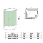Душевое ограждение WeltWasser WW500 C 120х90х189 прозрачное стекло без поддона правая или левая 10000004096
