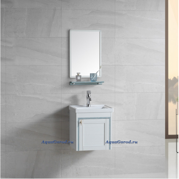 Мебель для ванной комнаты River Amalia 41 см белый голубой AMALIA 405 BU, комплект