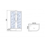 Душевая кабина Мономах 100/80/44 МЗ L без крыши высокий поддон прозрачное с рисунком стекло левая 110000005829 Душевая кабина Мономах 100/80/44 МЗ L без крыши высокий поддон прозрачное с рисунком стекло левая 110000005829
