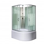 Душевая кабина Мономах 100/80/44 МЗ L без крыши высокий поддон прозрачное с рисунком стекло левая 110000005829 Душевая кабина Мономах 100/80/44 МЗ L без крыши высокий поддон прозрачное с рисунком стекло левая 110000005829