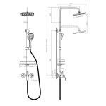 Душевая система Rossinka RS29-45 одноручный (35мм) для душа с верхней лейкой "Тропический дождь" и 3-ф. лейкой