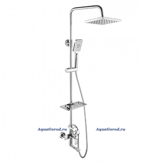 Душевая система Rossinka RS50-46 термостат для душа с верх. лейкой "Тропический дождь"