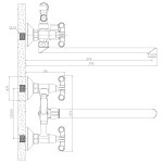 Смеситель Rossinka RS42-80 для ванны с душем