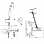 Смеситель Rossinka однорычажный для ванны с душем хром RS46-30
