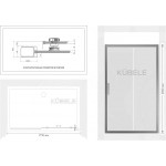 Душевая дверь в нишу Kubele DE019D2-MAT-MT 175 см, профиль матовый хром, стекло матовое