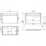Тумба под раковину Sancos Smart 80 подвесная дуб бардолино SM80E