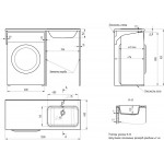 Раковина Diwo Новгород на стиральную машину 120х48 с кронштейном правая NRnS1200R