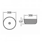 Раковина накладная Comforty 358х358х137 круглая белая 102