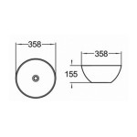 Раковина накладная Comforty 358х358х155 круглая черная матовая 107MB