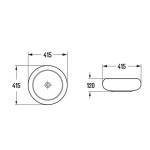 Раковина накладная Comforty 415х415х120 круглая темно-зеленая матовая 114MDG