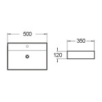 Раковина накладная SantiLine 500х350х120 прямоугольная белая SL-1001 
